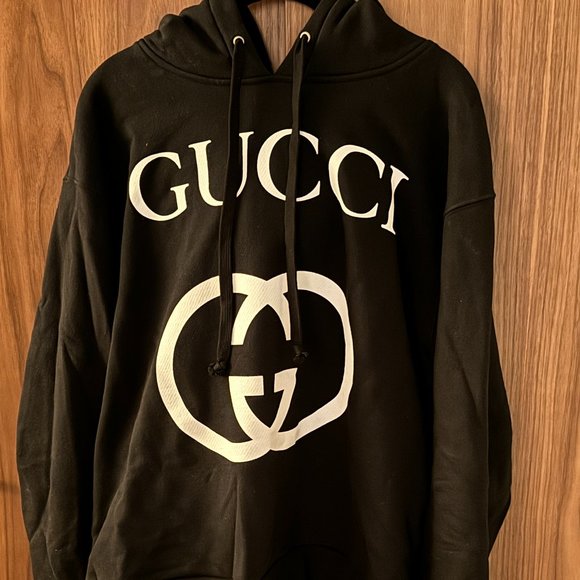 Authentic GUCCI Logo Hoodie - Lightly Worn with Certificate